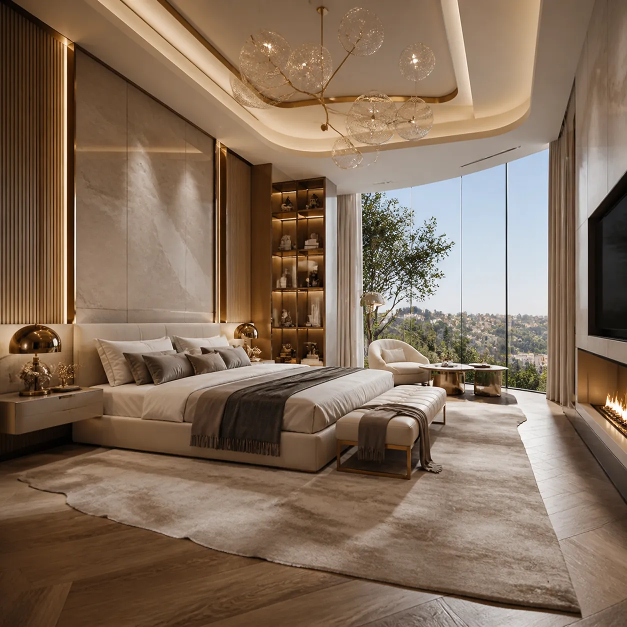 Hill villa master room design